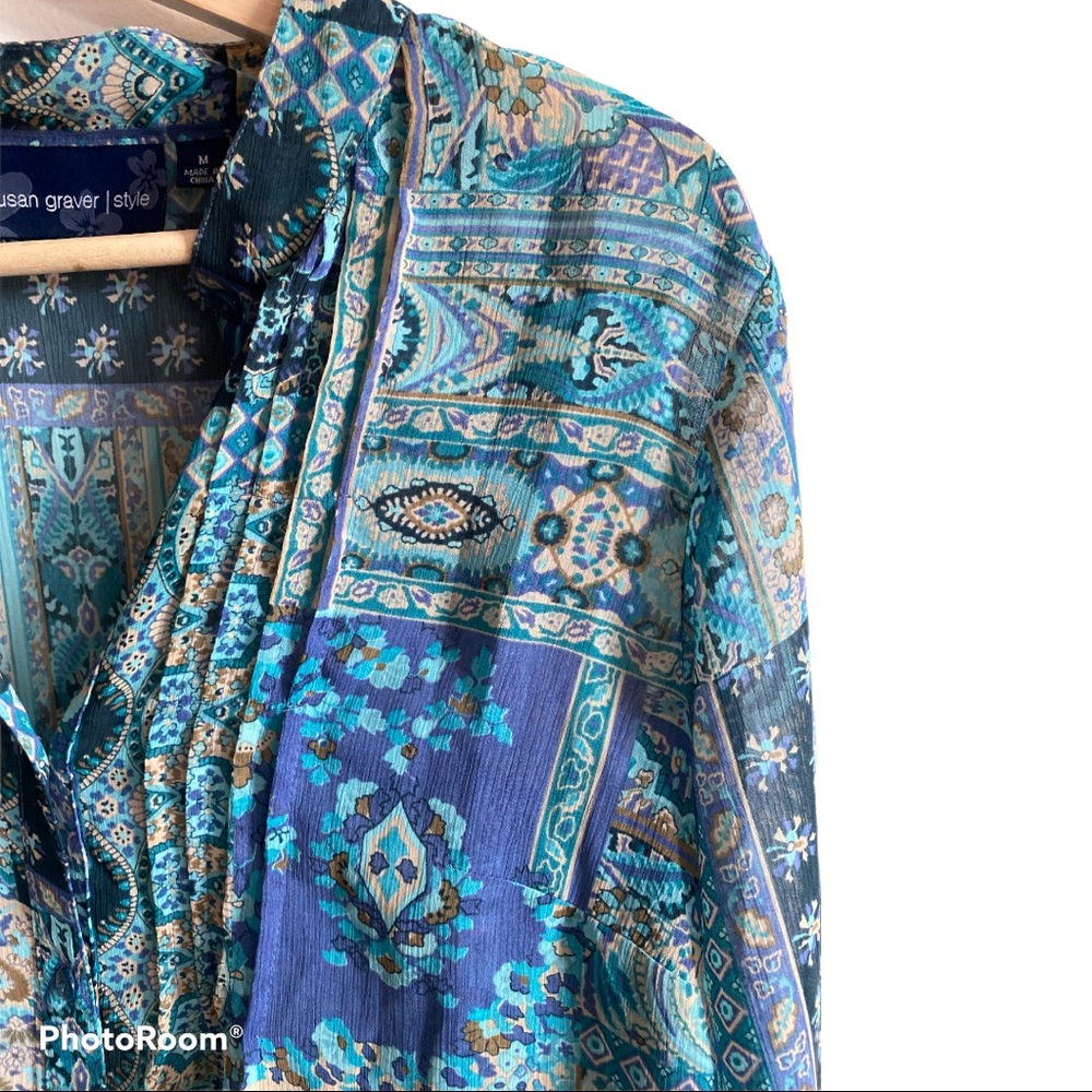 Susan Graver Medium Sheer Bohemian Blouse